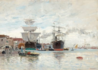 Scène de port de Venise - Carl Skånberg